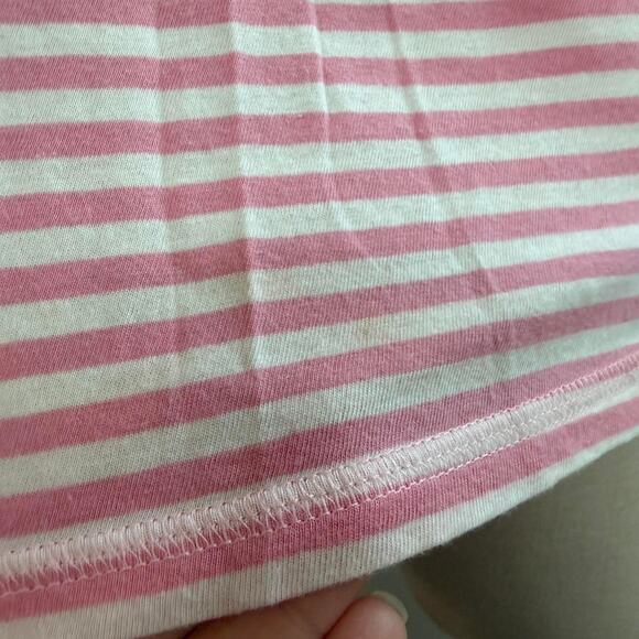 Y2k abercrombie and fitch pink and white striped babydoll top with lace trim - Picture 7 of 7